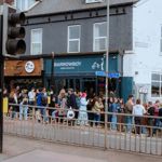 Line of people standing outside Barrowboy at Abbeydale Live