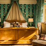 A bedroom at Fischer’s Baslow Hall, an award-winning, stylish, boutique country house hotel and restaurant.