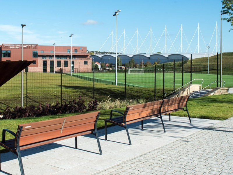 A view of the grounds and building at the  Sheffield Olympic Legacy Park.