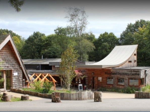 Buildings at the J.G. Graves Woodland Discovery Centre.