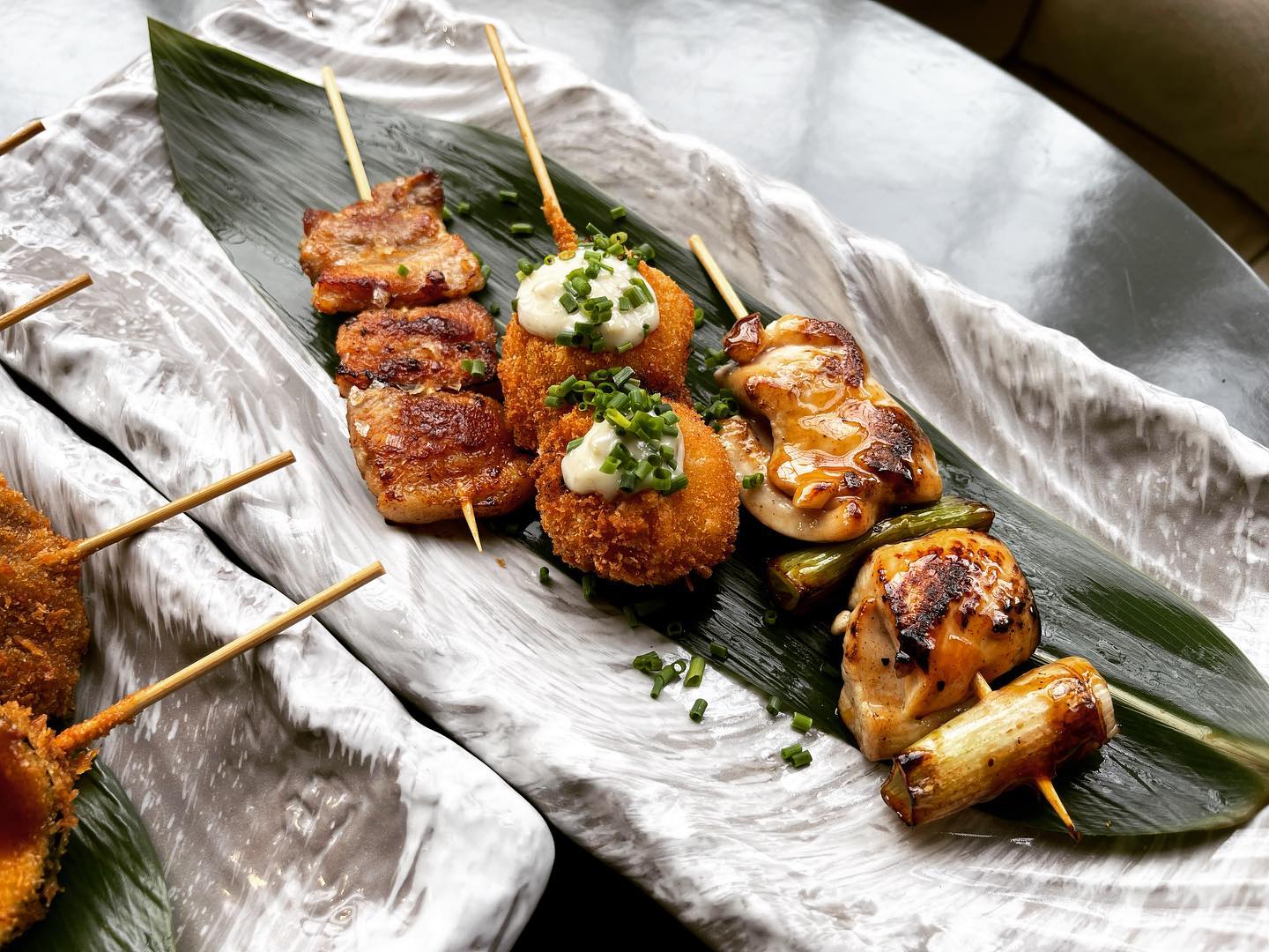 Grilled dishes at Roku Sheffield.