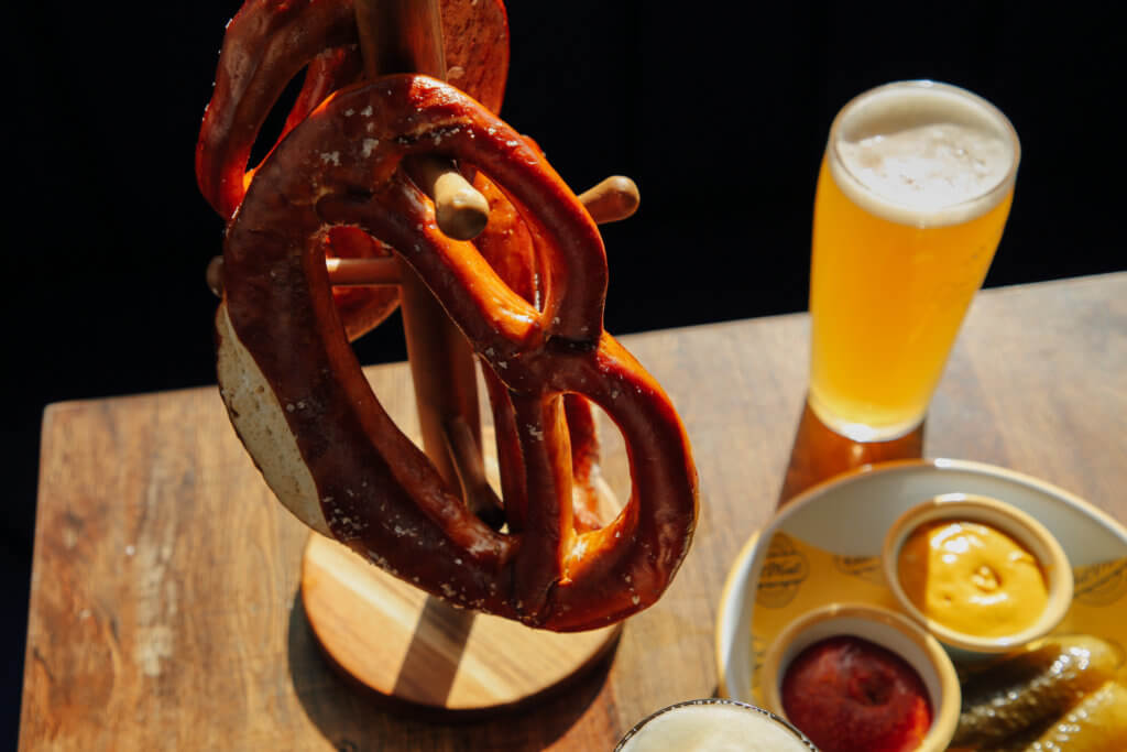 Beer and pretzels at the Two Thirds Beer Co.