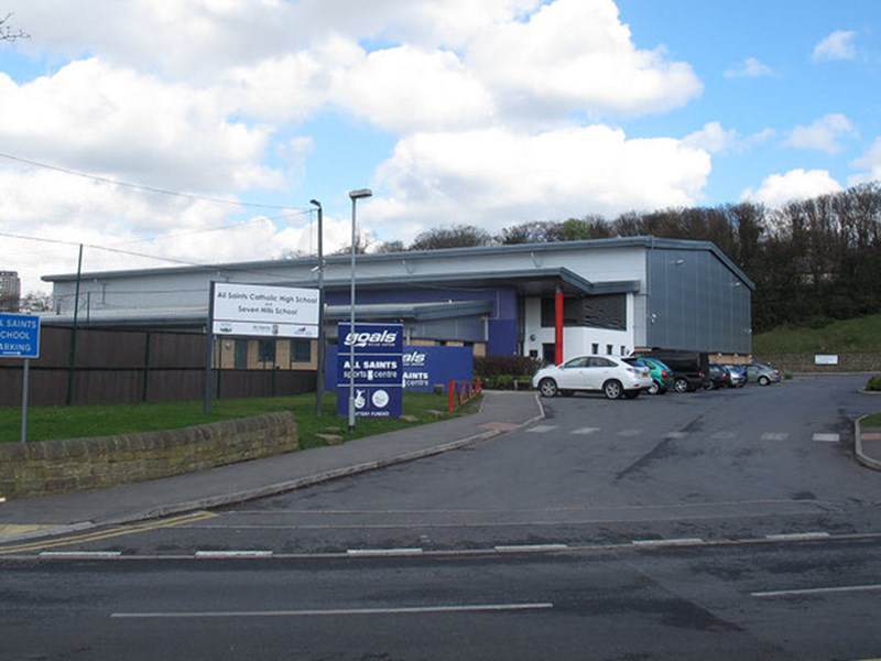 The exterior of All Saints Sports Centre.