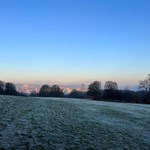 A frosty view of the Sheffield skyline taken from the outdoor seating area of Dukes in the Park