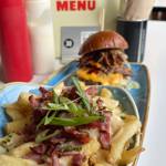 Burger and dirty chips at The Common Room.