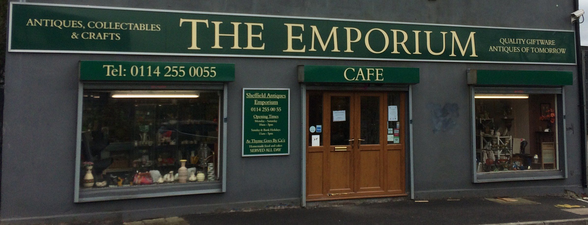 The exterior of the Sheffield Antiques Emporium.