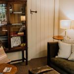 Living room with sofa, coffee table.