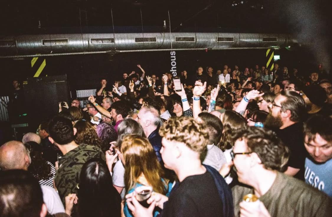 A crowd enjoying themselves at a nightclub at Float Along in 2022.