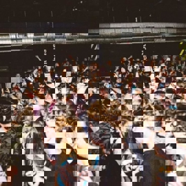 A crowd enjoying themselves at a nightclub at Float Along in 2022.