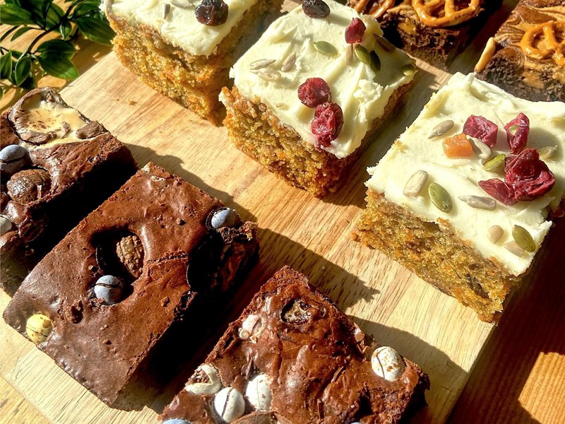Cakes on display on the counter at S17 Coffee Shop & Bistro.