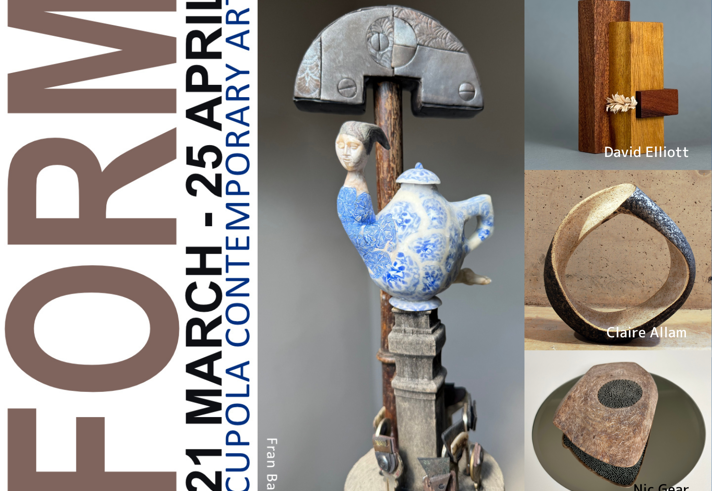 Poster for the event with pictures of four different artworks.