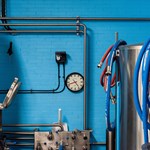 Beer brewing equipment at The Brewery of St Mars of the Desert + Taproom.