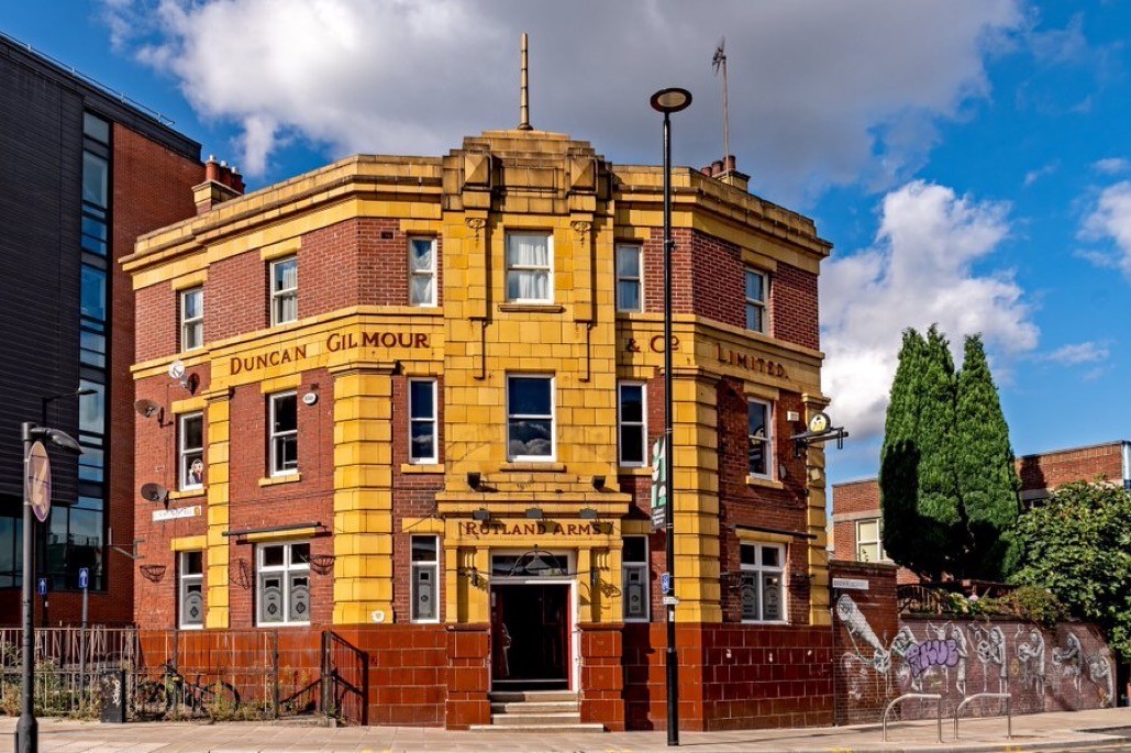 The exterior of The Rutland Arms.