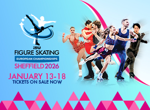artwork promoting the ISU Figure Skating European Championships Sheffield 2026