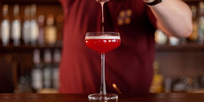 A cocktail being created at the Dead Donkey.