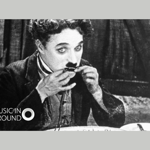 A still from The Gold Rush with Charlie Chaplin eating his shoelace. 