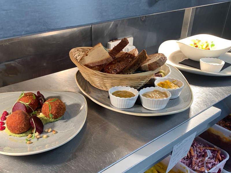 Three dishes of food at Turnip & Thyme.