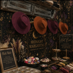 Poster for the Midnight Margaritas Hat Bar Experience.