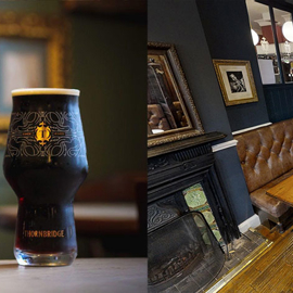 Two pictures of the interior of The Greystones pub.