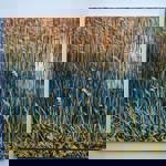 A painting of a wheat field.