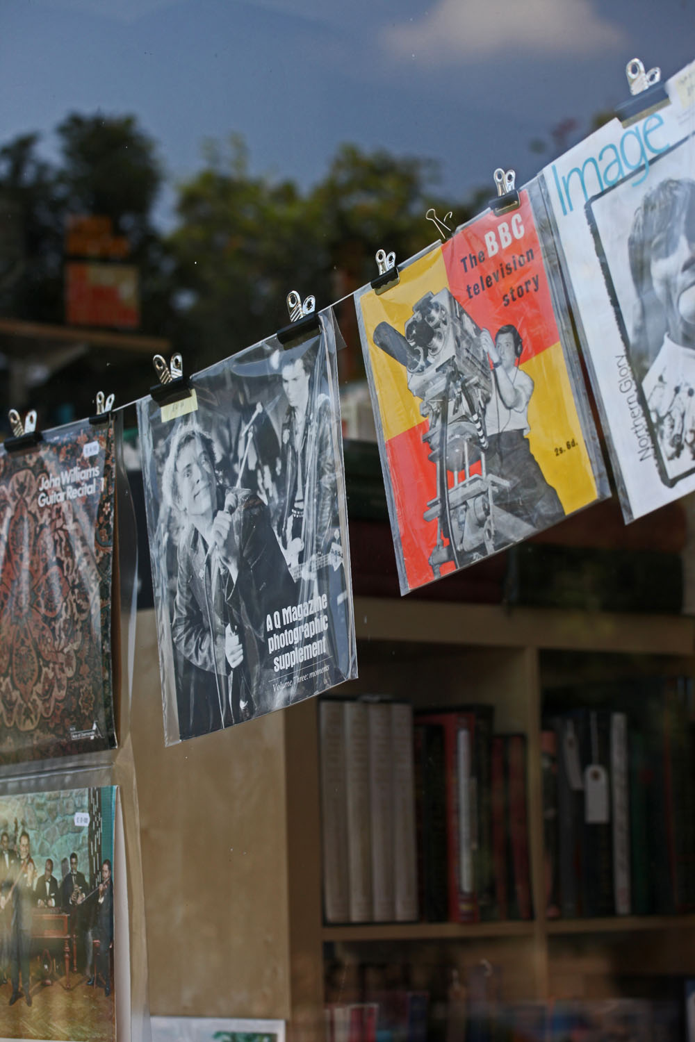 Rows of shelves and racks full of books and records at Kelham Books & Music.