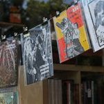 Rows of shelves and racks full of books and records at Kelham Books & Music.