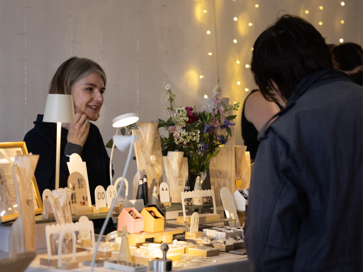 A stall at the Independent Makers Market selling decorations