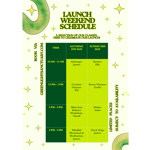 A poster for the Green Light Sanctuary Launch Weekend.