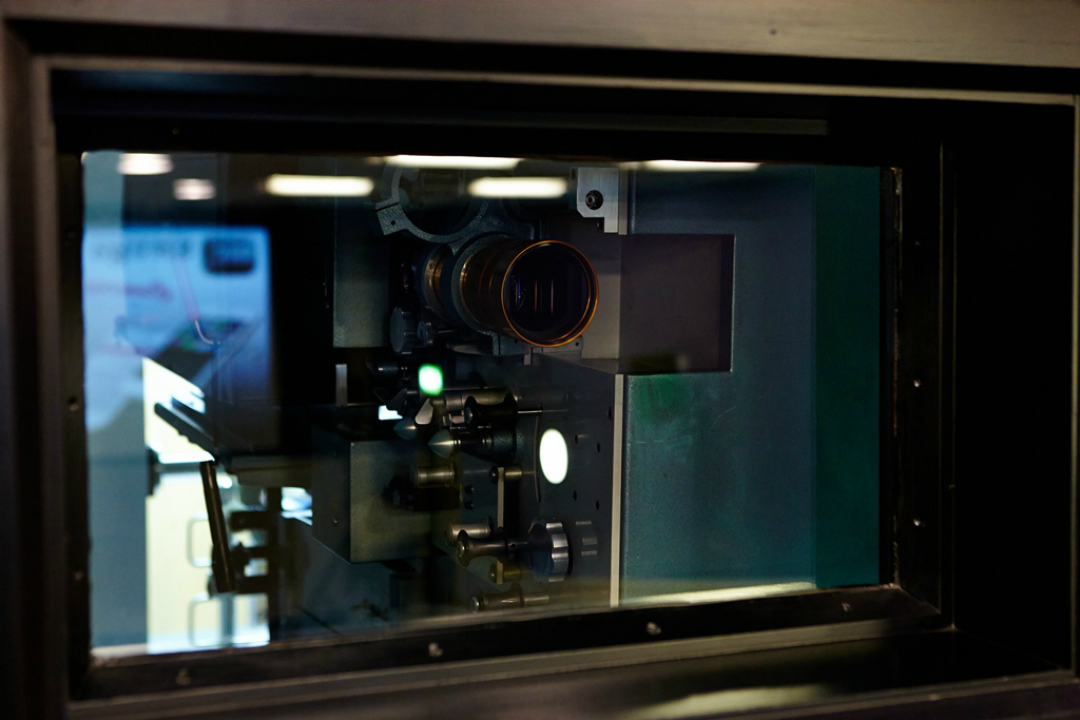 The projection booth at The Void Cinema.