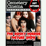 Poster for the event, listing the details, with a photo of three of the cast from the film.