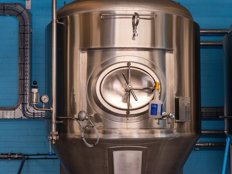 Beer brewing equipment at The Brewery of St Mars of the Desert + Taproom.