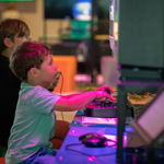 Children playing games at The National Videogame Museum.