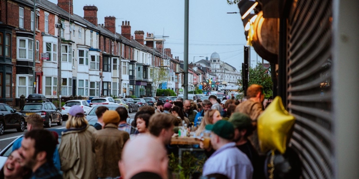 Group of people stood outside Rumkeg at Abbeydale Live