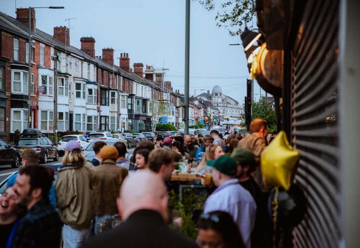 Group of people stood outside Rumkeg at Abbeydale Live
