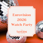 Promo image with the name of the event along with several disco balls.