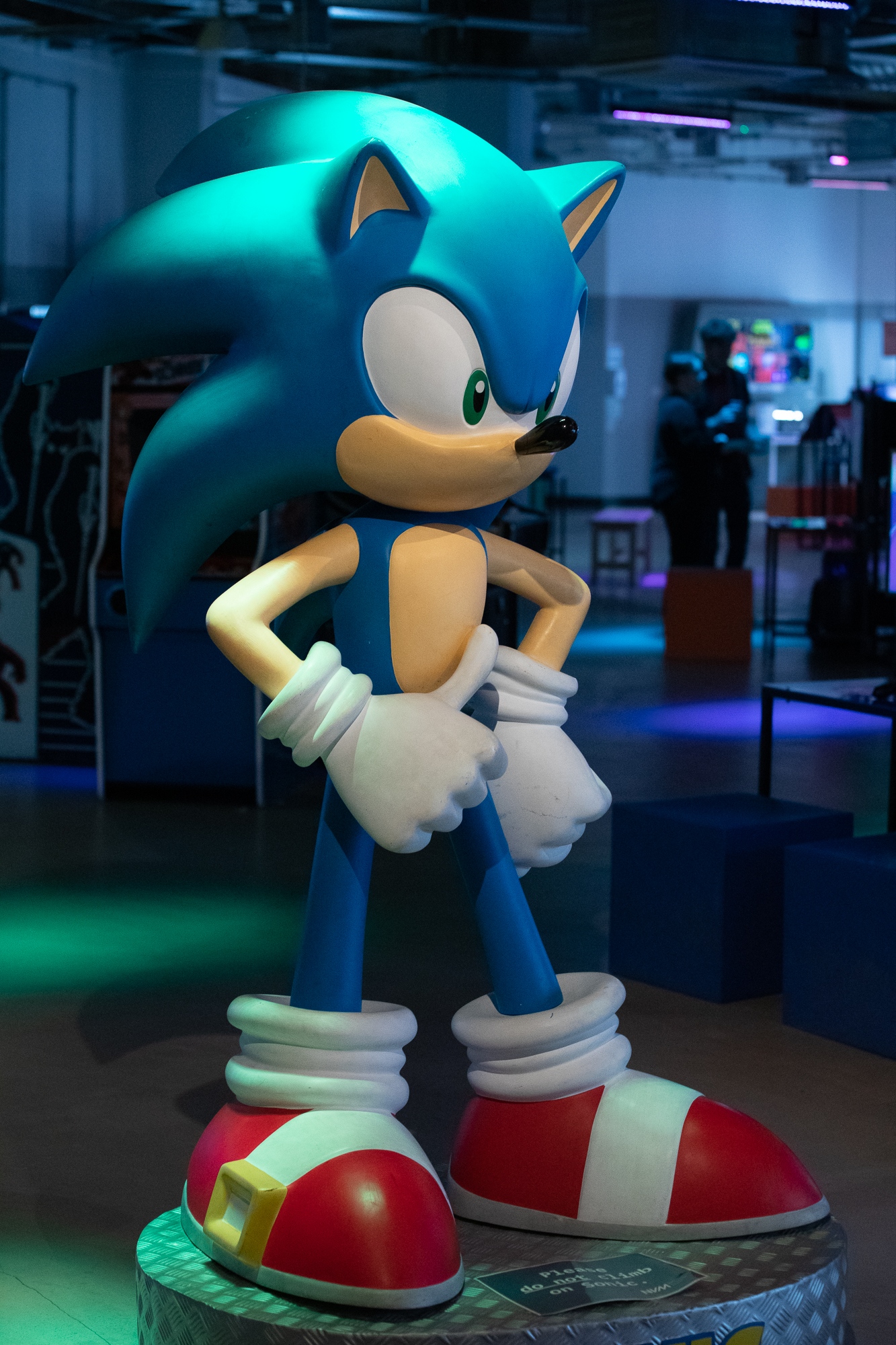 A statue of Sonic the Hedgehog at The National Videogame Museum.