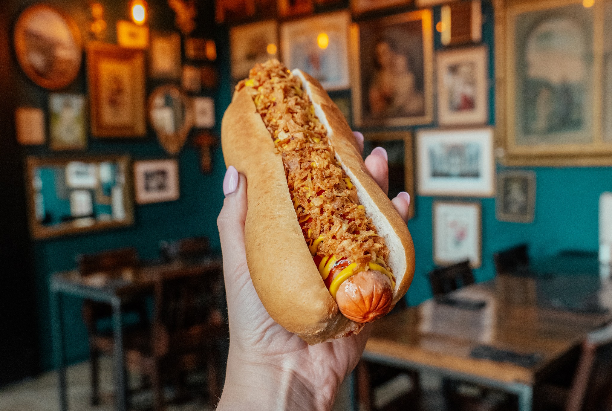 A vegan hot dog.