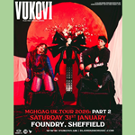 Poster for the VUKOVI gig at The Foundry with a photo of the band.