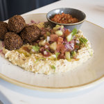 Food on a white plate at South Street Kitchen.