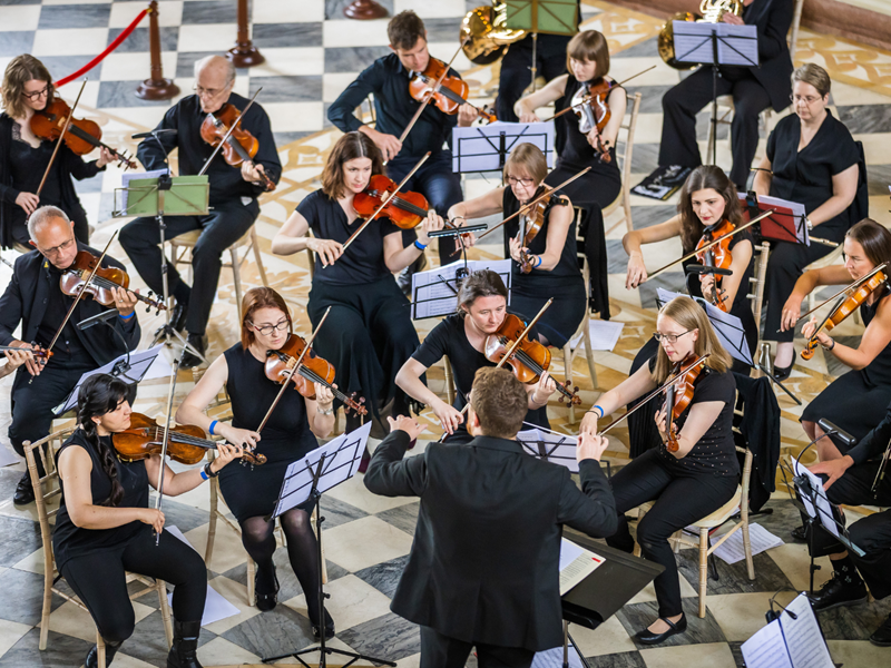 The Sheffield Philharmonic Orchestra playing live.