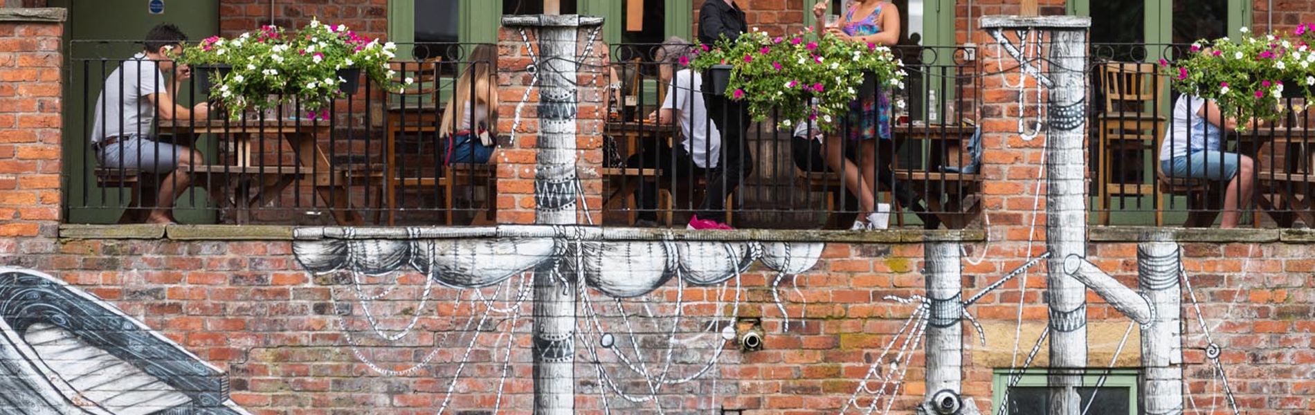 The terrace at The Riverside Kelham.