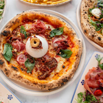A selection of pizzas at Paesani 