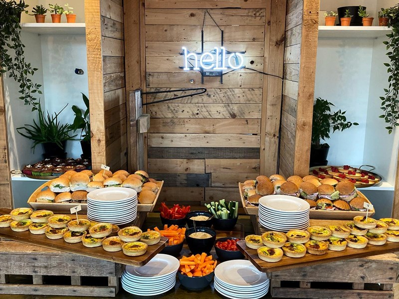Pies and sandwiches on display at S17 Coffee Shop & Bistro.