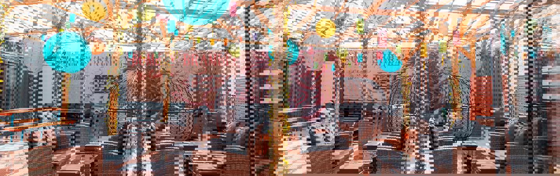 Outdoor seating are at Decks.