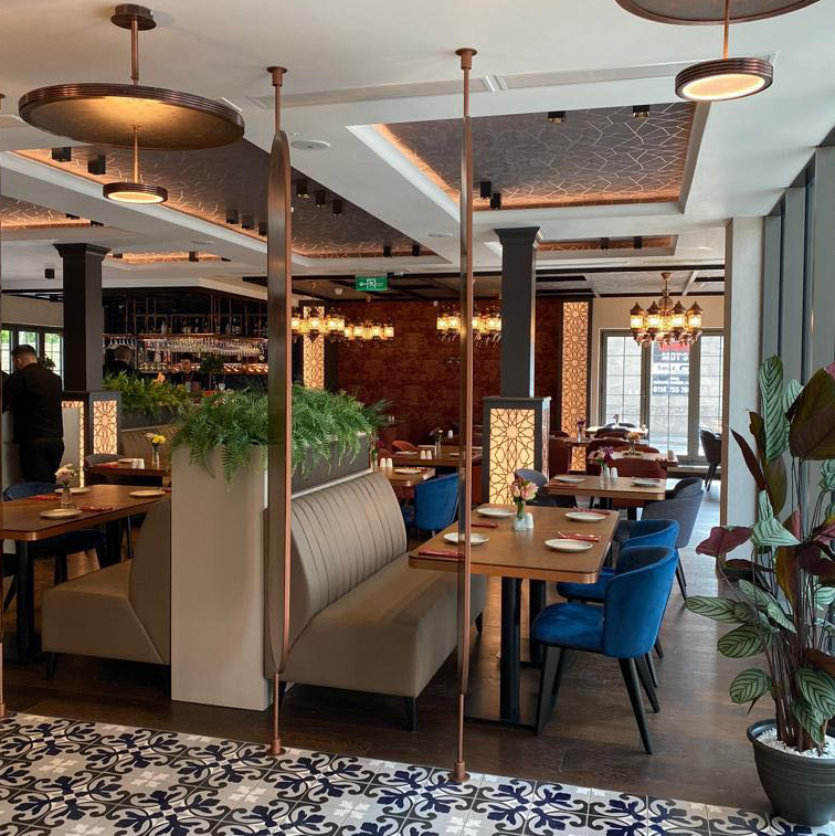 The interior of Mavi Ruya Turkish Bar & Grill.