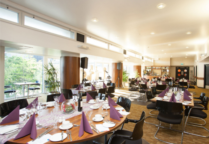 Tables laid out ready for service at Hallam View.