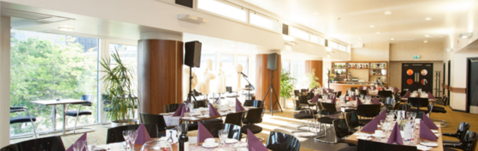 Tables laid out ready for service at Hallam View.