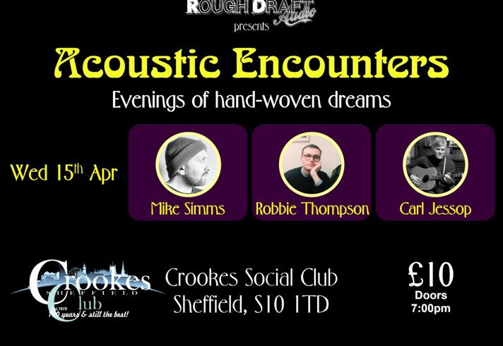 Promo poster for the event, listing the details along side images of the performers.