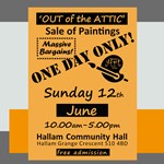 Poster for the Out Of The Attic event.