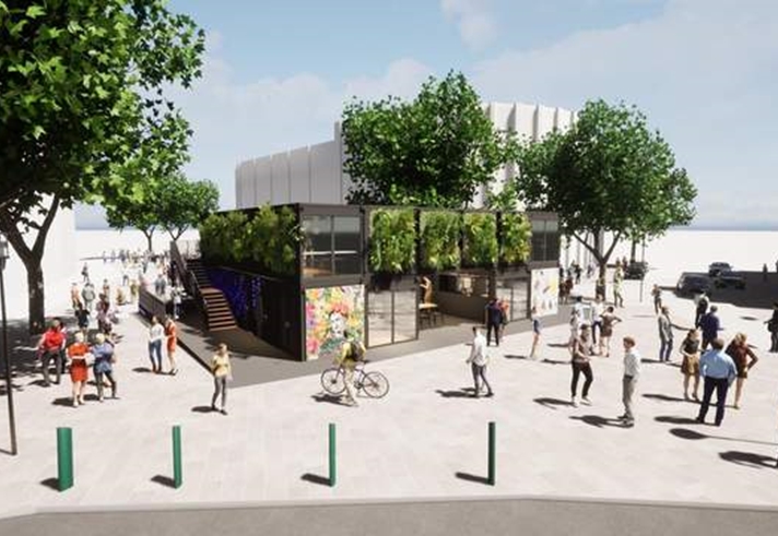 Artist impression of the container complex on Fargate, Sheffield